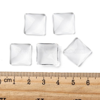 Transparent Clear Glass Square Cabochons(GGLA-A001-15mm)-5