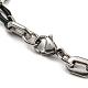 Non-Tarnish Two Tone 304 Stainless Steel Oval & Rhombus Link Chain Bracelet(BJEW-B078-46BP)-3