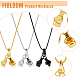 3Pcs 3 Colors Titanium Steel Boxing Glove Pendant Necklaces Set with Box Chains for Men(NJEW-FI0001-25)-3