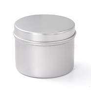 (Defective Closeout Sale: Scratched) Round Aluminium Tin Cans, Aluminium Jar, Storage Containers for Cosmetic, Candles, Candies, with Slip-on Lid, Platinum, 6.3x4.7cm, Capacity: 60ml(2.03fl. oz)(CON-XCP0001-80P)