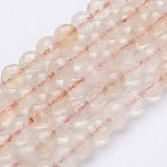 Natural Citrine Beads Strands, Faceted(128 Facets), Round, 6mm, Hole: 0.8mm, about 63pcs/strand, 15.3 inch(39cm)(G-J376-33-6mm)