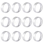 12Pcs 201 Stainless Steel Plain Band Ring for Men Women, Matte Stainless Steel Color, US Size 13 1/4(22.4mm)(RJEW-UN0002-44B)