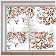PVC Window Static Stickers, Rectangle Shape, for Window Decoration, Flower, 380x1160mm(AJEW-WH0385-0016)