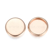 304 Stainless Steel Plain Edge Bezel Cups, Cabochon Settings, Flat Round, Rose Gold, Tray: 8mm, 9.5x2mm(STAS-E460-10RG-8MM)