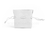 Rectangle Microfiber Leather Jewelry Drawstring Gift Bags for Earrings, Bracelets, Necklaces Packaging, WhiteSmoke, 7x7cm(PAAG-PW0012-13B)