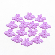 2-Hole Acrylic Buttons, Bees, Violet, 17x22x3mm, Hole: 1.5~2mm(BUTT-Q037-15D)