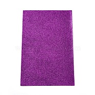 Sparkle PU Leather Fabric, Self-adhesive Fabric, for Shoes Bag Sewing Patchwork DIY Craft Appliques, Dark Orchid, 30x20x0.1cm(X-AJEW-WH0149A-52)