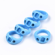 Opaque Resin Finger Rings, Dodger Blue, US Size 7(17.3mm)(RJEW-N033-008-A01)