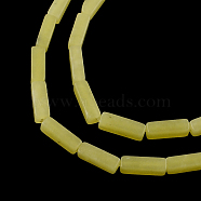 Cuboid Natural Olive Jade Gemstone Bead Strands, 11~14x4~5x4~5mm, Hole: 1mm, about 29~31pcs/strand, 15.3 inch(G-R299-12)