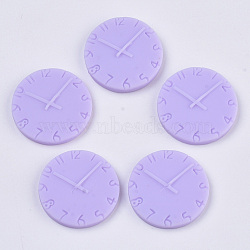 Opaque Resin Cabochons, Clock, Lilac, 25.5x4.5mm(CRES-S303-56A)