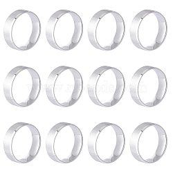 12Pcs 201 Stainless Steel Plain Band Ring for Men Women, Matte Stainless Steel Color, US Size 13 1/4(22.4mm)(RJEW-UN0002-44B)