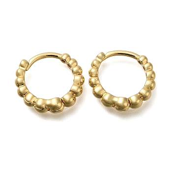 Rack Plating Brass Hoop Earrings, Long-Lasting Plated, Cadmium Free & Lead Free, Real 18K Gold Plated, Round, 13x15mm