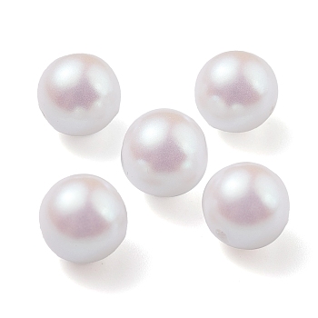 POM Plastic Beads, Imitation Pearl, Center Drilled, Round, Old Lace, 7.5~8mm, Hole: 1.2mm
