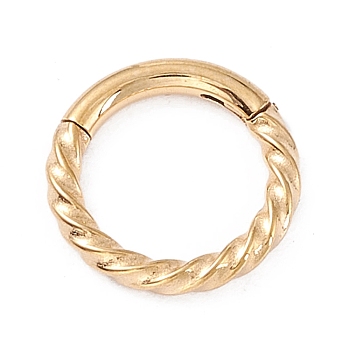 Twisted Ring Hoop Earrings for Girl Women, Chunky 304 Stainless Steel Earrings, Golden, 8.5x1.3mm, 16 Gauge(1.3mm)