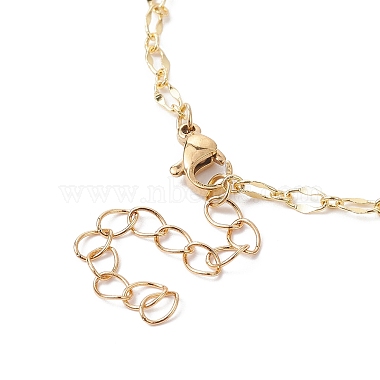 Brass & Natural Morganite Handmade Beaded Link Chain Bracelet Making(AJEW-JB01150-39)-3