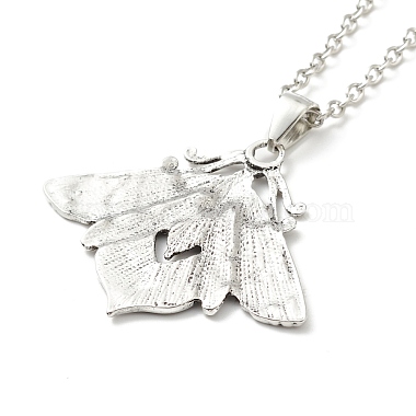 Alloy Moth Pendant Necklace(NJEW-G056-07AS)-2