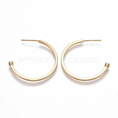 Brass Stud Earrings(X-KK-T038-487G)-2
