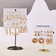 17 Pairs 17 Style Ring & Triangle & Round & Heart Stud Earrings with Resin Pearl(EJEW-SZ0001-62)-2