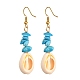 Natural Cowrie Shell Beads Dangle Earrings(EJEW-JE04642)-2