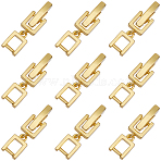 9Pcs Brass Fold Over Clasps, Bracelet, Necklace Jewelry Extender, Golden, 20~29mm, Link: 8x5.5x2mm, Clasp: 10x2x4mm(KK-SC0004-06G)