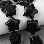 Natural Obsidian Beads Strands, Star, with Seed Beads, 15~15.5x16~16.5x6.5~7mm, Hole: 1.4mm, about 25pcs/strand, 15.75''~16.14''(40~41cm)(G-K359-E13)