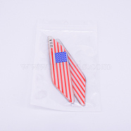 Zinc Alloy High-temperature Baking Car Stickers, DIY Car Decorations, Flag of the United States Pattern, Parallelogram, Red, 26x116x3mm(DIY-WH0168-79)