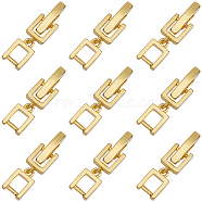 9Pcs Brass Fold Over Clasps, Bracelet, Necklace Jewelry Extender, Golden, 20~29mm, Link: 8x5.5x2mm, Clasp: 10x2x4mm(KK-SC0004-06G)