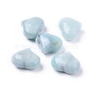 Natural Flower Amazonite Heart Palm Stone, Pocket Stone for Energy Balancing Meditation, 20x25x11~13mm(G-F659-A10)