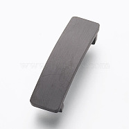 304 Stainless Steel Slide Charms, Rectangle, Gunmetal, 38x10x6mm, Hole: 3x8mm(STAS-I092-05B)