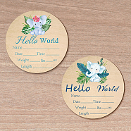 2Pcs 2 Style Single-face Printed Wooden Baby Photo Props, Birth Announcement Sign, Wooden Growth Milestone Signs, Flat Round, Wheat, 150x3mm, 1pc/style(DJEW-WH0600-007)