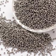 12/0 Glass Seed Beads, Grade A, Round, Opaque Colours, Gray, 1.8~2.0mm, Hole: 0.8mm, about 28000pcs/pound(SEED-J014-F12-40A)