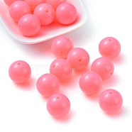 Fluorescence Chunky Acrylic Beads, Round, Hot Pink, 20mm, Hole: 2~3mm, about 105pcs/500g(MACR-R517-20mm-04)