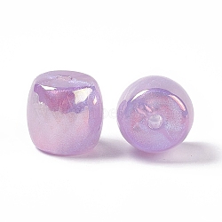 Opaque Acrylic Beads, AB Color, Macaron Color, Barrel, Plum, 15.5x16.5mm, Hole: 3mm(OACR-C009-01D)