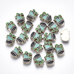 Alloy Enamel Cabochons, Fit Floating Locket Charms, Gift, Colorful, Platinum, 8.5x6x2mm(PALLOY-T054-142)