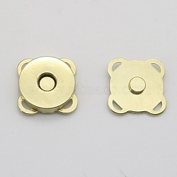 Alloy Magnetic Buttons Snap Magnet Fastener, Flower, for Cloth & Purse Makings, Golden, 14mm, 2pcs/set(PURS-PW0005-066A-G)