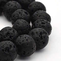 Natural Lava Rock Round Bead Strands, 14mm, Hole: 1mm, about 28pcs/strand, 15.7 inch(X-G-M169-14mm-03)