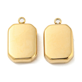 304 Stainless Steel Charms, Octagon Charm, Real 14K Gold Plated, 15x10x4mm, Hole: 1.4mm