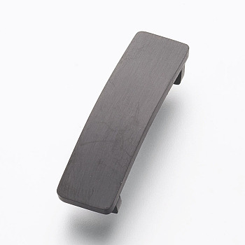 304 Stainless Steel Slide Charms, Rectangle, Gunmetal, 38x10x6mm, Hole: 3x8mm