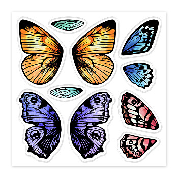 PVC Sakura Stamp, for DIY Scrapbooking, Butterfly, 100x100mm