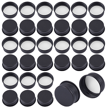 Aluminum Bottle Caps, Column, Black, 30x13mm, Inner Diameter: 27mm