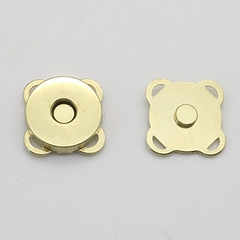 Alloy Magnetic Buttons Snap Magnet Fastener, Flower, for Cloth & Purse Makings, Golden, 14mm, 2pcs/set