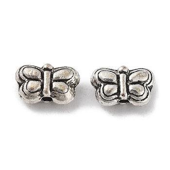 Tibetan Style Alloy Beads, Cadmium Free & Lead Free, Butterfly, Antique Silver, 5.5x8.5x4mm, Hole: 1.2mm, about 1428pcs/1000g