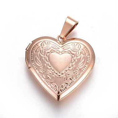 Rose Gold Heart Stainless Steel Pendants