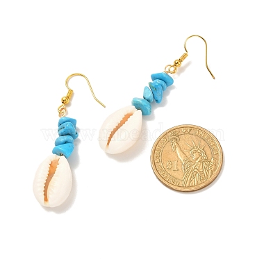 Natural Cowrie Shell Beads Dangle Earrings(EJEW-JE04642)-6
