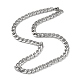 201 Stainless Steel Cuban Link Chain Necklace(NJEW-G112-03P)-1