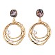 Boucles d'oreilles coquille d'ormeau clous pour femmes(JE974A)-1