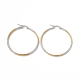 Two Tone 201 Stainless Steel Hoop Earrings with 304 Stainless Steel Pins for Women(EJEW-B016-03C)-1