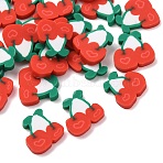 Handmade Polymer Clay Beads, Cherry, No Hole, Red, 8~10x8.5~11x2~2.5mm, about 2272pcs/500g(CLAY-P006-08B)