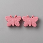 Food Grade Eco-Friendly Silicone Beads, Butterfly, Pale Violet Red, 21x30x11mm, Hole: 2.2mm(SIL-WH0012-026J)