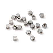 201 Stainless Steel Beads, Cube, Stainless Steel Color, 2x2x2mm, Hole: 1mm(STAS-K274-07A-P)